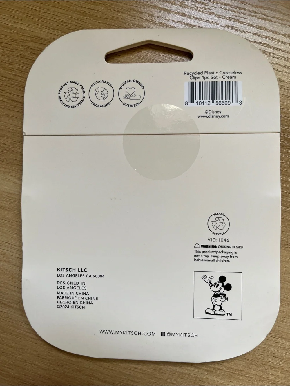 Kitsch Disney Mickey Mouse White Creaseless Hair Clips 4-Pack